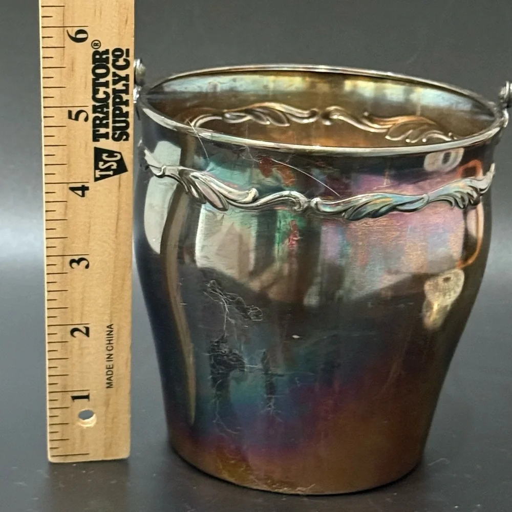 Vintage WMF Silver-plate Ice Bucket with Strainer Insert & Bird Claw Foot Tongs